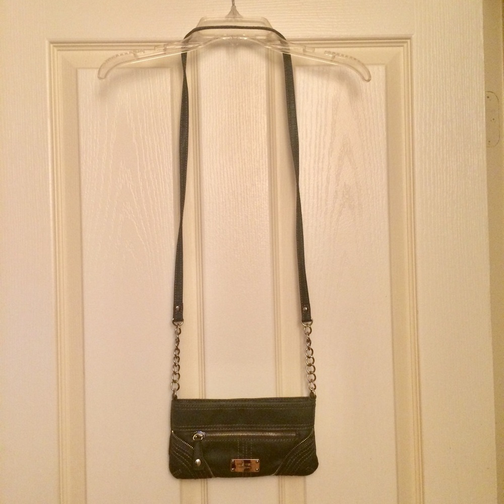 Charcoal gray Nine West mini cross-body purse